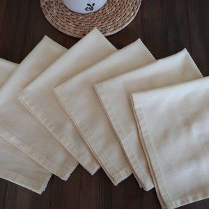 Set of 6 Yellow Fashion Industries 16" Dinner Napkins
